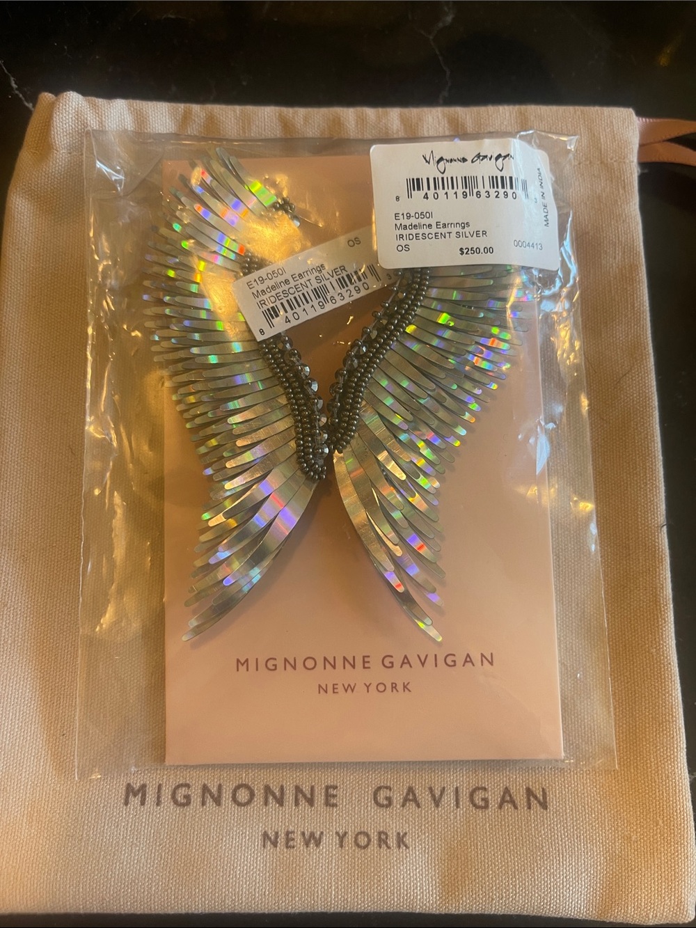 Mignonne Gavigan silver iridescent Madeline earrings